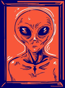 Gemälde eines Aliens